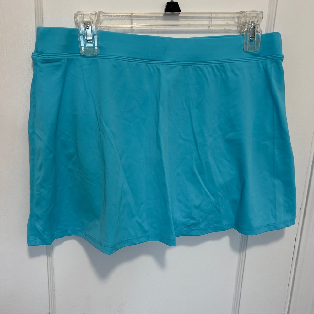 Women’s LL Bean Swim Skirt, Swim Suit Bottom, Aqua, UPF 50+, Size 14, Bikini